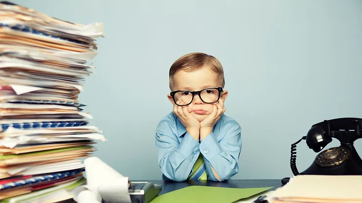 baby tired by accounting stress